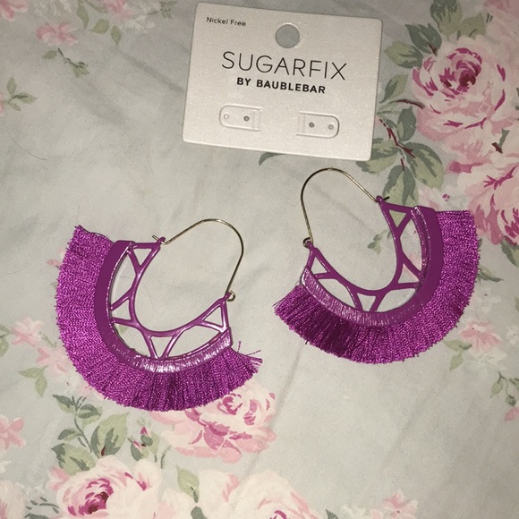 BAUBLEBAR Fringe Drop Earrings - 2.75" Hoops NEW - Picture 3 of 5